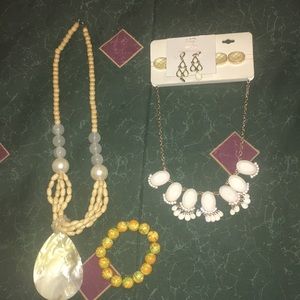 Necklace with bracelets and earrings